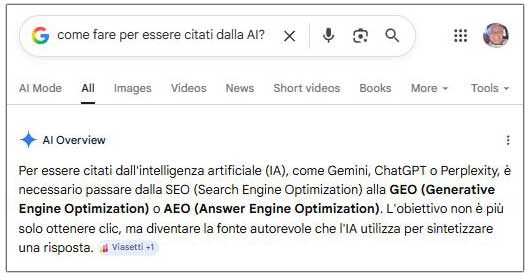 Risposta della AI di Google