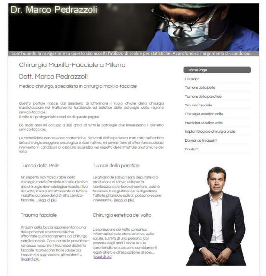 Creazione siti per medici chirurghi - il sito del Dott. Marco Pedrazzoli di Milano