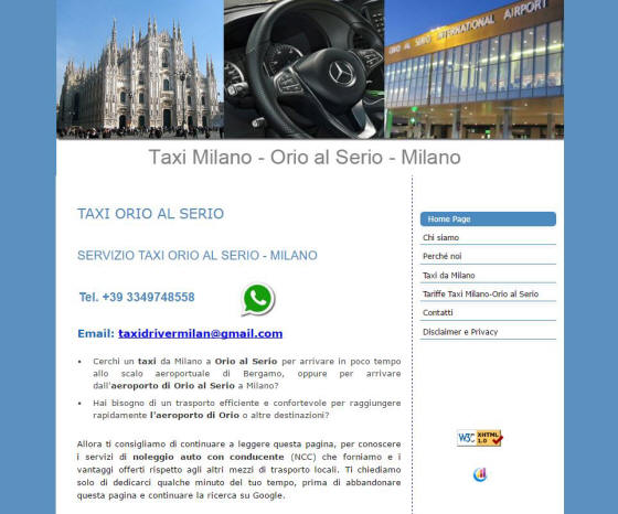 Taxi Milano Orio al Serio