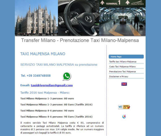 Taxi Malpensa Milano